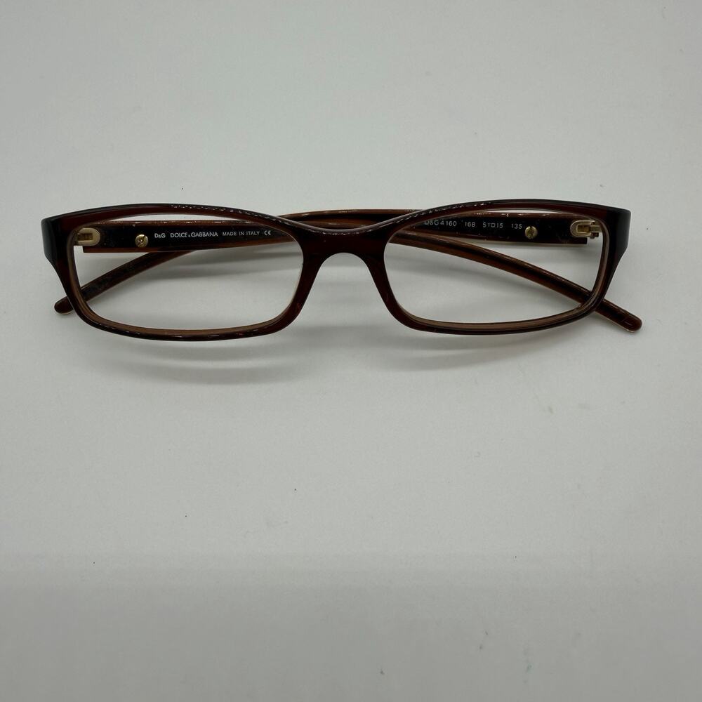 D&G Dolce & Gabbana 4160 168 Eyeglass Frames Only Brown Gold 51-15-135 Italy